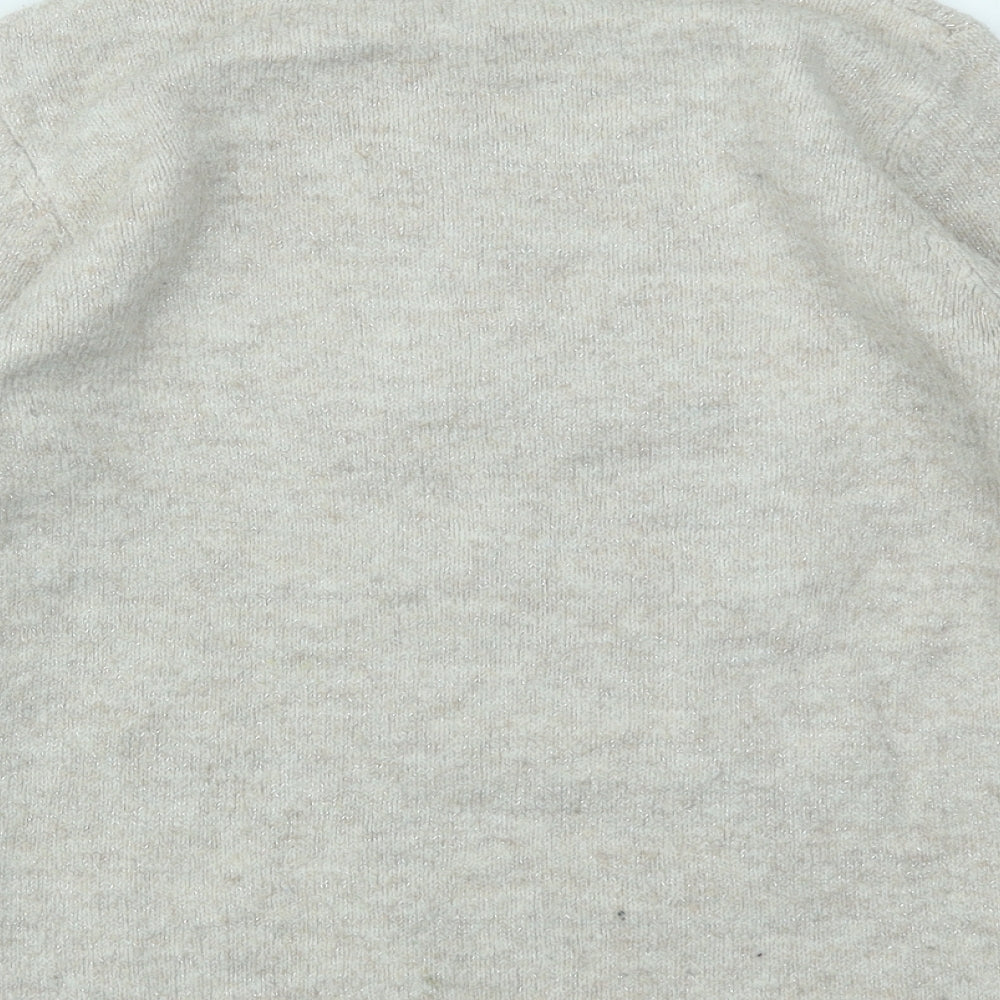 TU Girls Ivory Animal Print  Pullover Jumper Size 10 Years