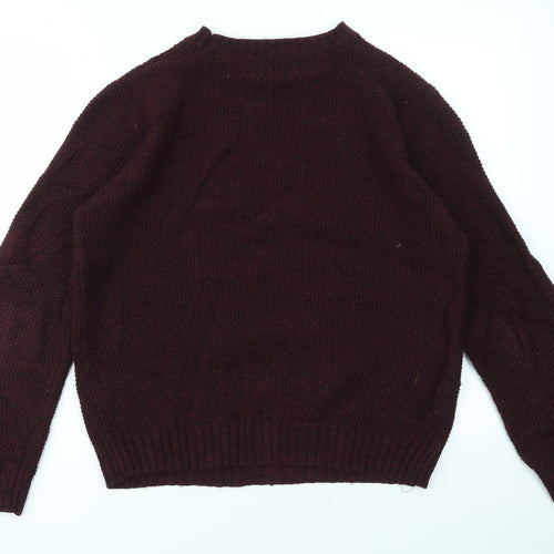 Primark Mens Purple Houndstooth  Pullover Sweatshirt Size M