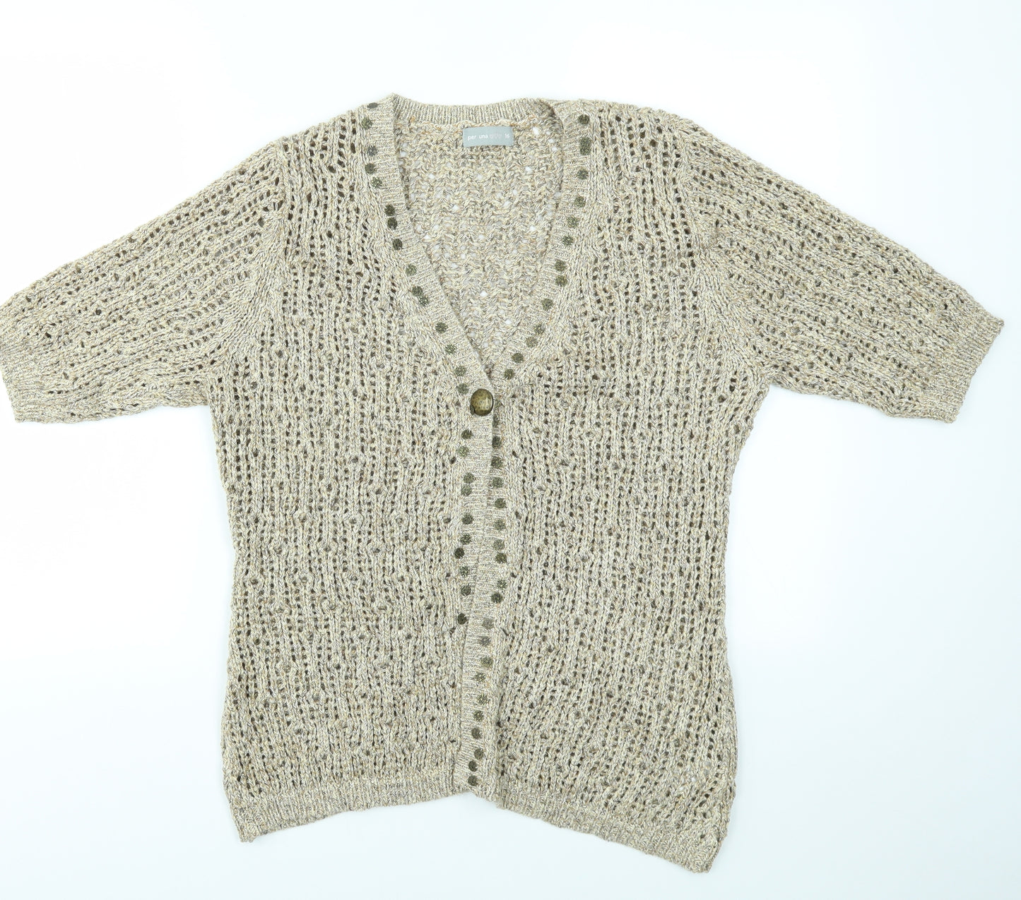 Per Una Womens Gold   Cardigan Jumper Size 16