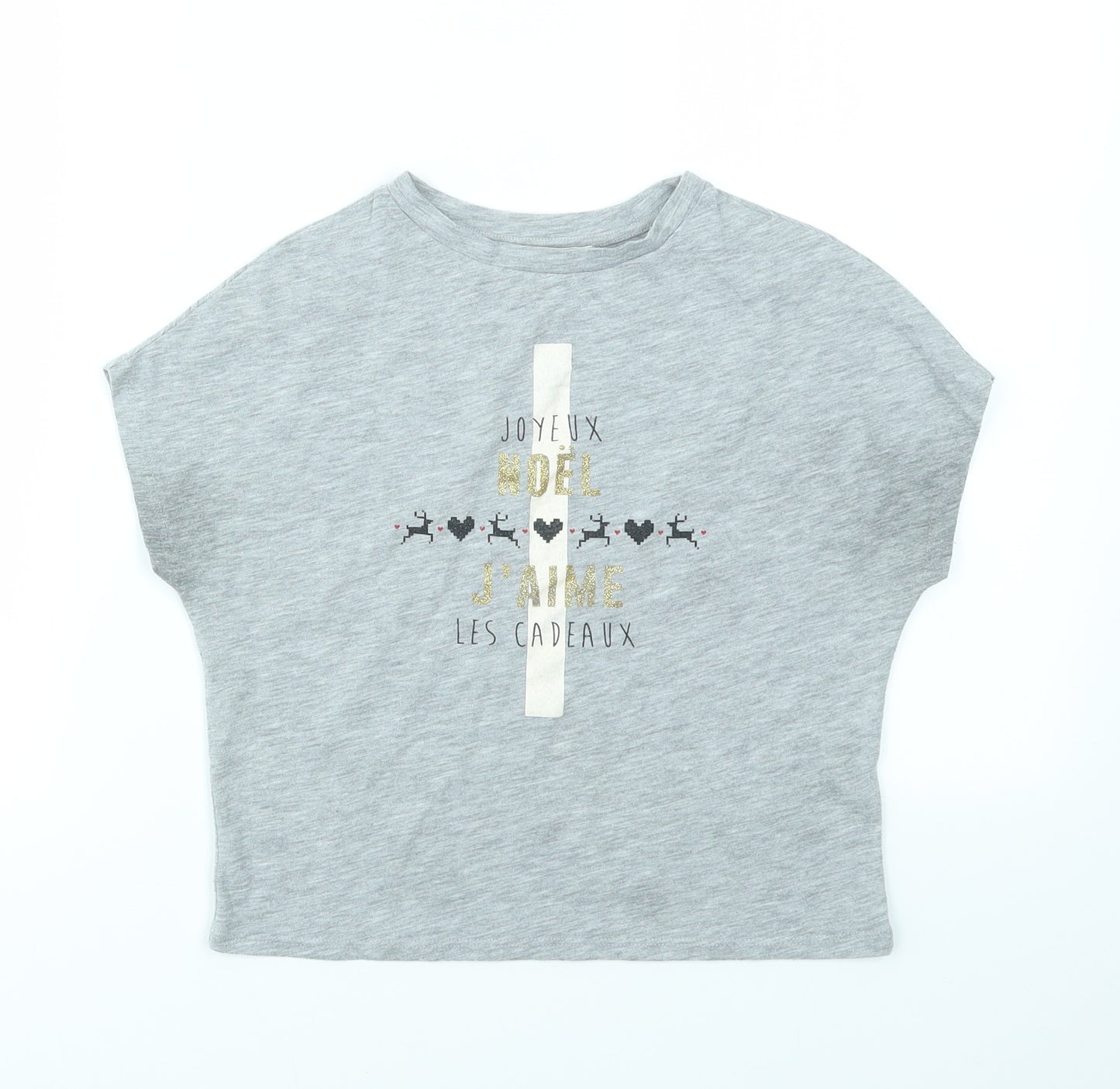 RIVER ISLAND  Girls Grey   Basic T-Shirt Size 5-6 Years