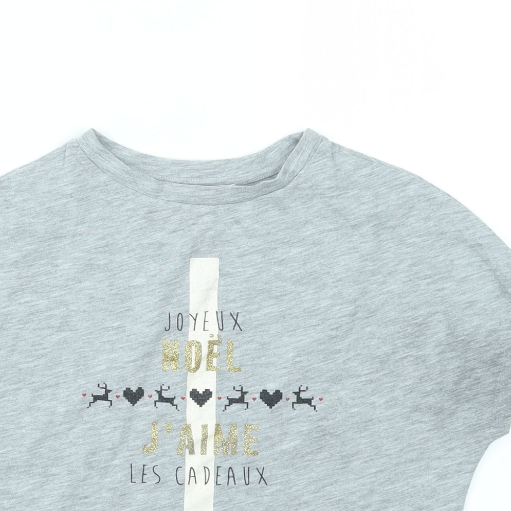 RIVER ISLAND  Girls Grey   Basic T-Shirt Size 5-6 Years