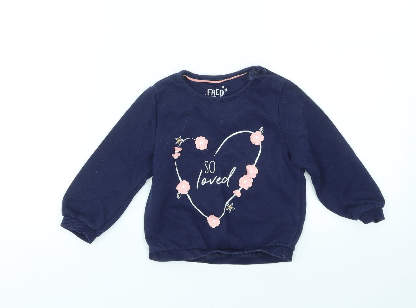 F&F Girls Blue   Pullover Jumper Size 12-18 Months