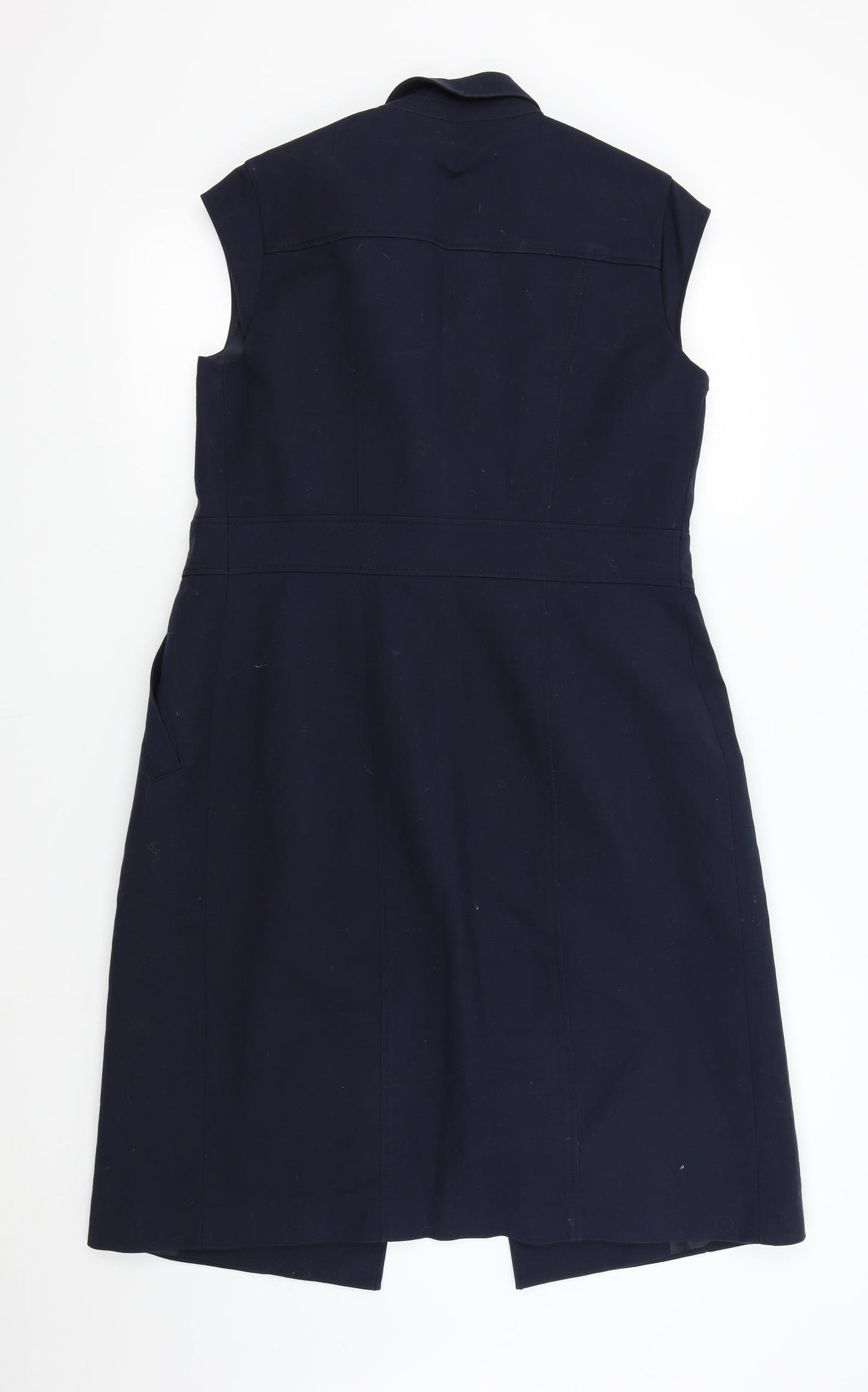 M&S Womens Blue   Trench Coat Coat Size 12  - Sleeveless