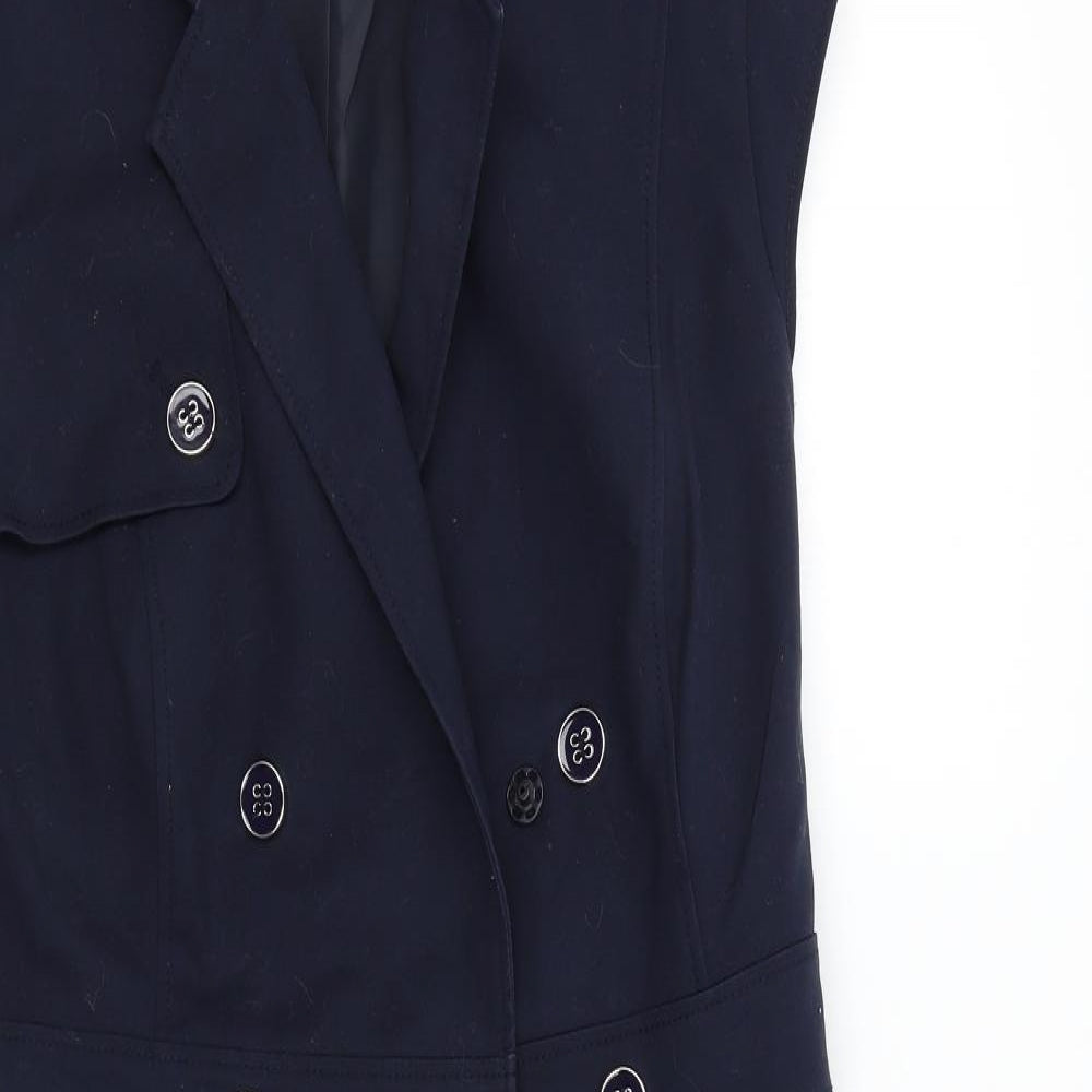 M&S Womens Blue   Trench Coat Coat Size 12  - Sleeveless