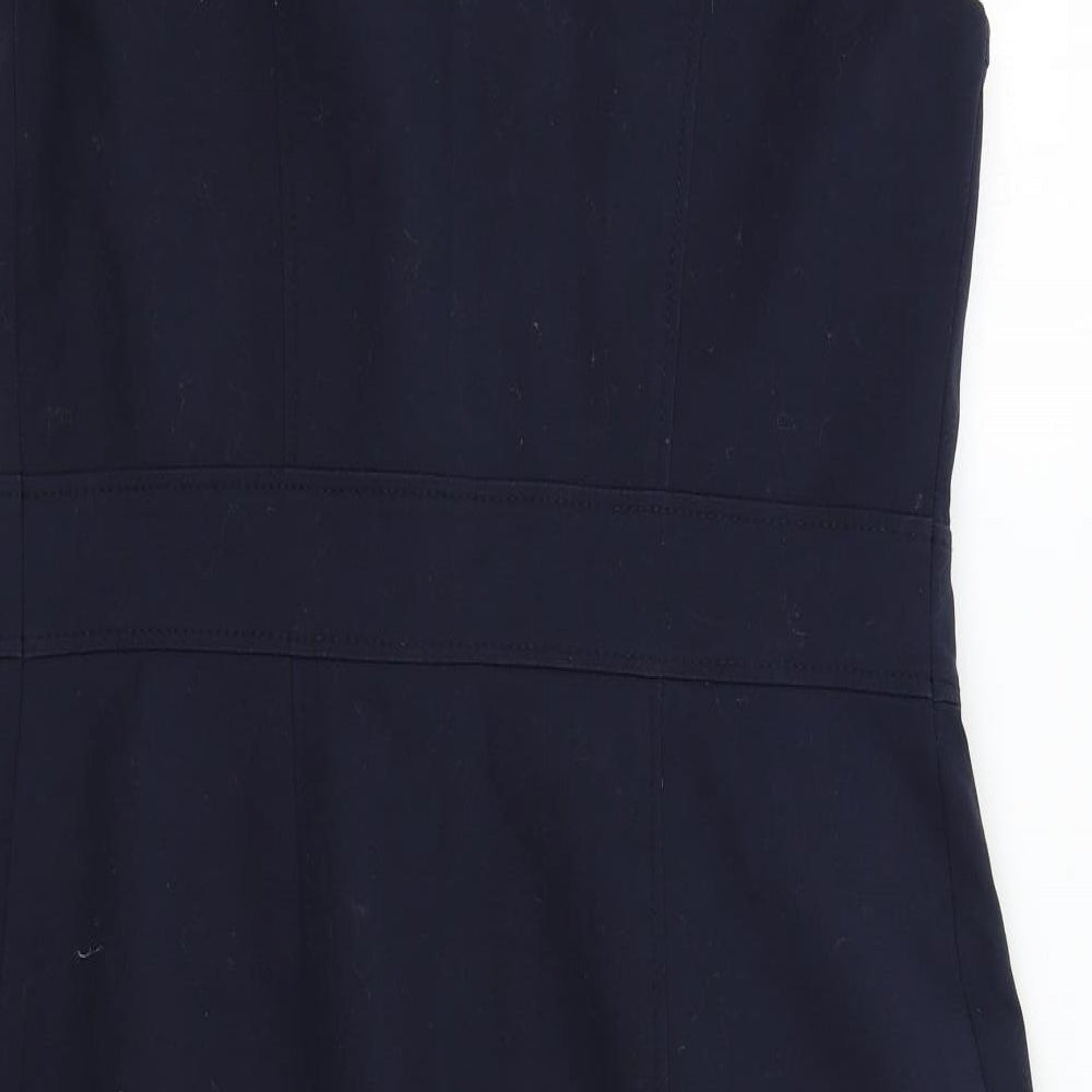 M&S Womens Blue   Trench Coat Coat Size 12  - Sleeveless