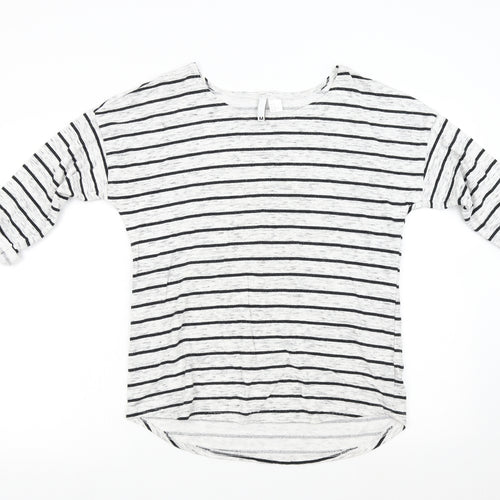 H&M Womens Grey Striped  Pullover Jumper Size M