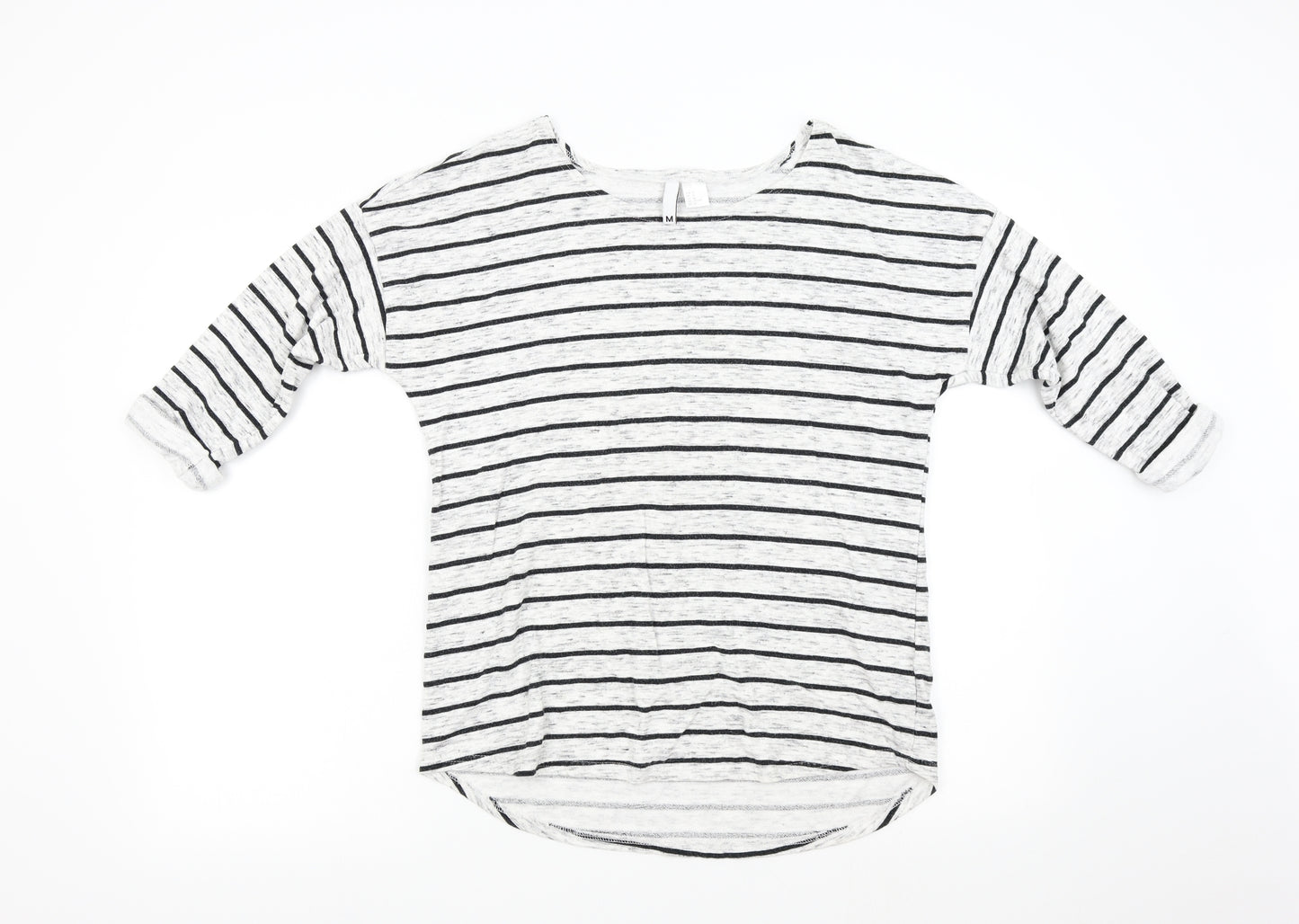 H&M Womens Grey Striped  Pullover Jumper Size M