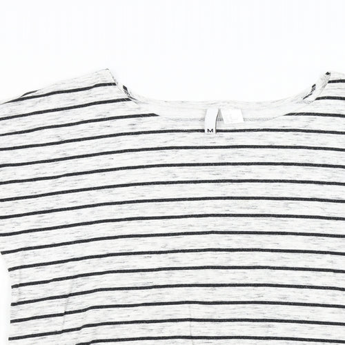 H&M Womens Grey Striped  Pullover Jumper Size M