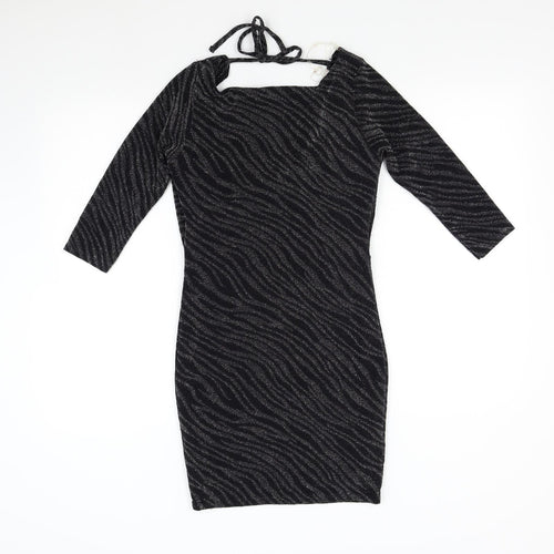 Lipsy Womens Black  Knit Bodycon  Size S