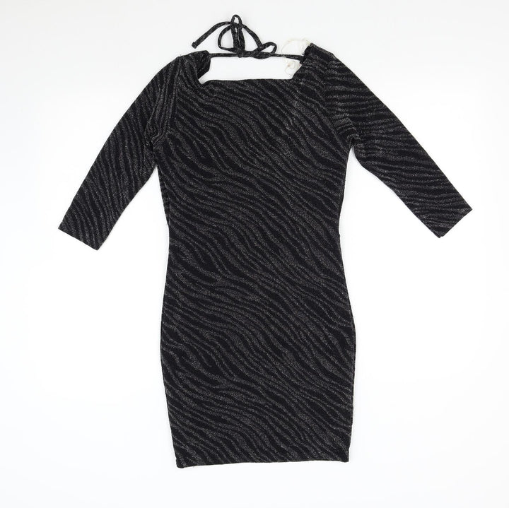 Lipsy Womens Black Knit Bodycon Size S