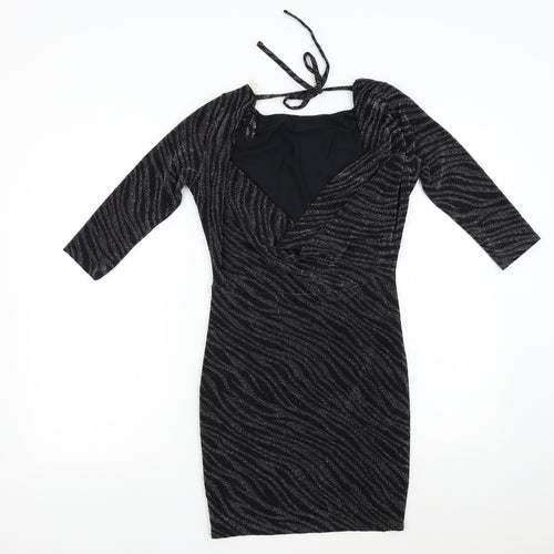 Lipsy Womens Black  Knit Bodycon  Size S