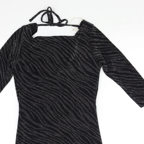 Lipsy Womens Black  Knit Bodycon  Size S