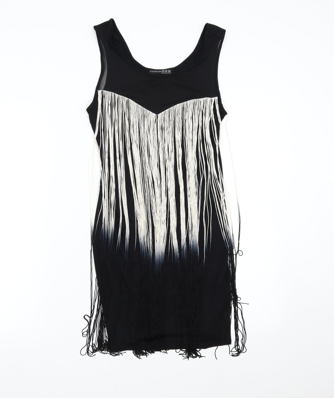Primark Womens Black   Bodycon  Size 10  - Fringe Dress