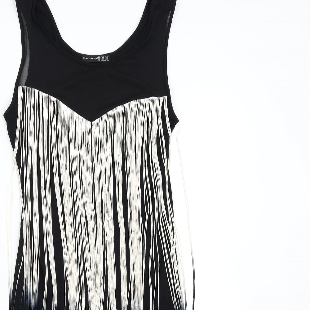 Primark Womens Black   Bodycon  Size 10  - Fringe Dress