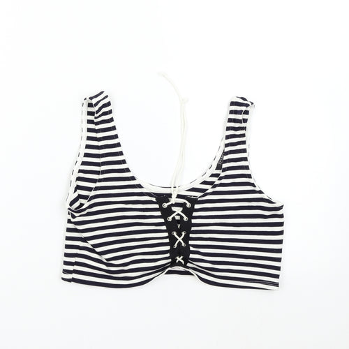 Topshop Womens Multicoloured Striped  Cropped Tank Size 12