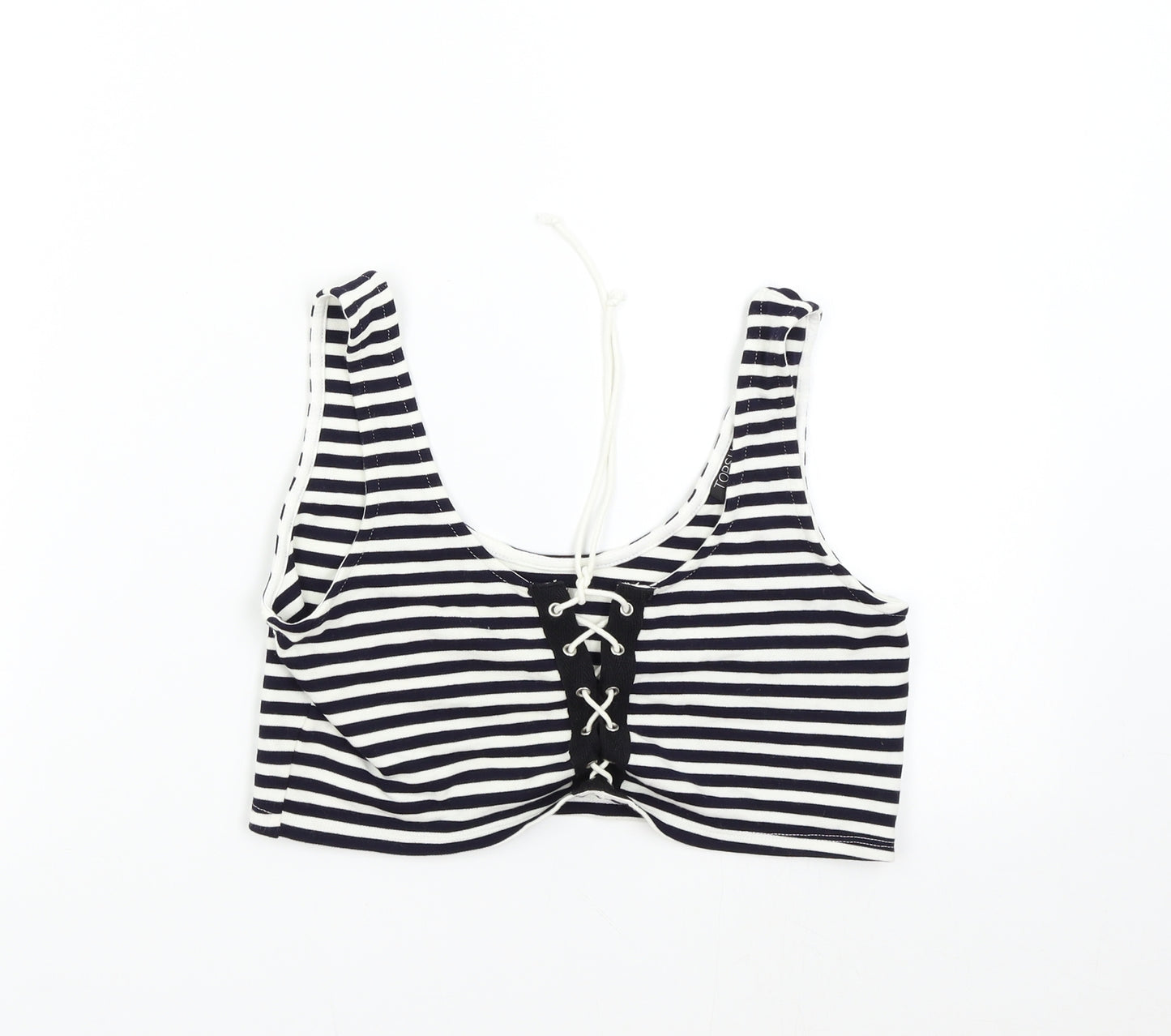 Topshop Womens Multicoloured Striped  Cropped Tank Size 12