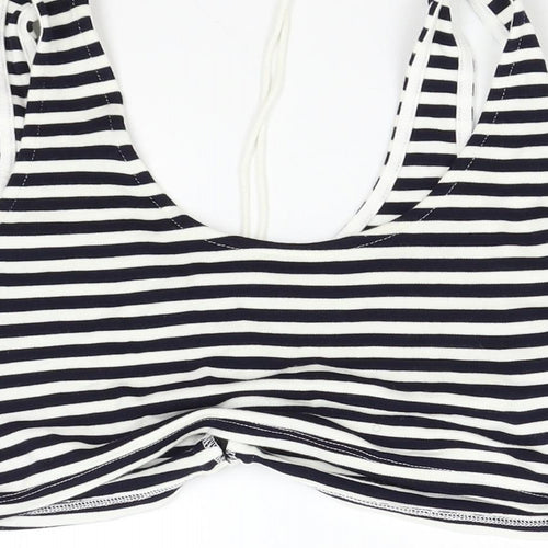Topshop Womens Multicoloured Striped  Cropped Tank Size 12