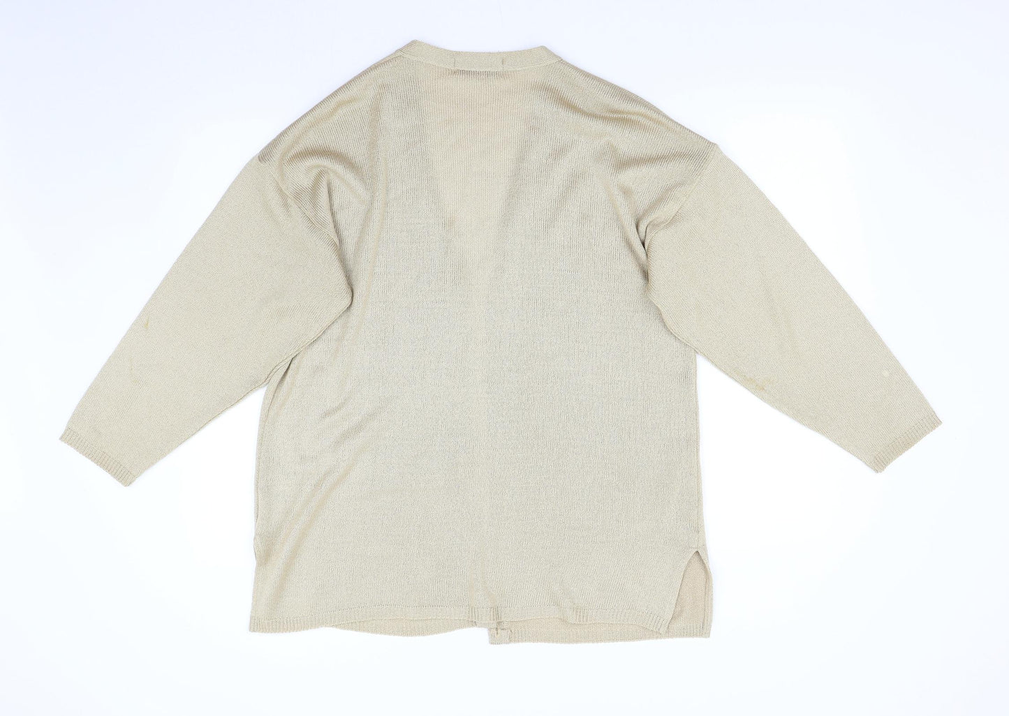 Keeno Womens Beige  Knit Cardigan Jumper Size L