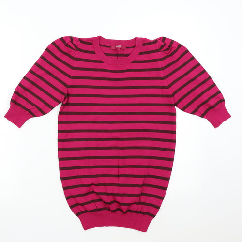 NEXT Womens Pink Striped Knit Pullover Jumper Size 8