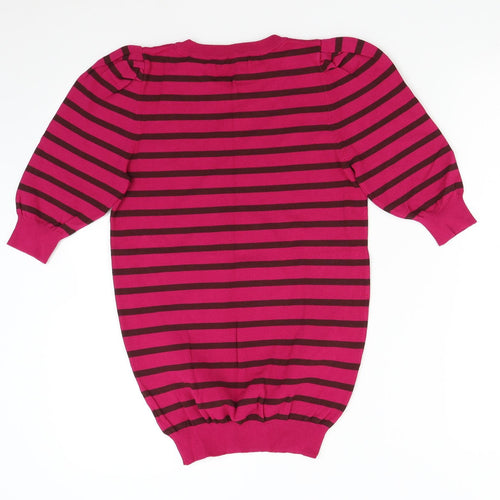 NEXT Womens Pink Striped Knit Pullover Jumper Size 8