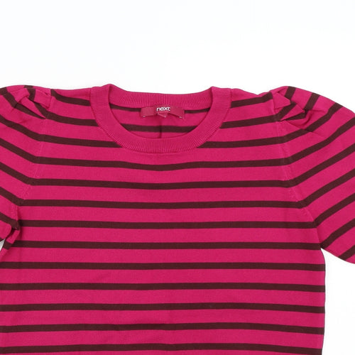 NEXT Womens Pink Striped Knit Pullover Jumper Size 8