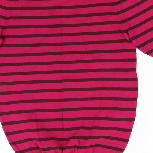 NEXT Womens Pink Striped Knit Pullover Jumper Size 8