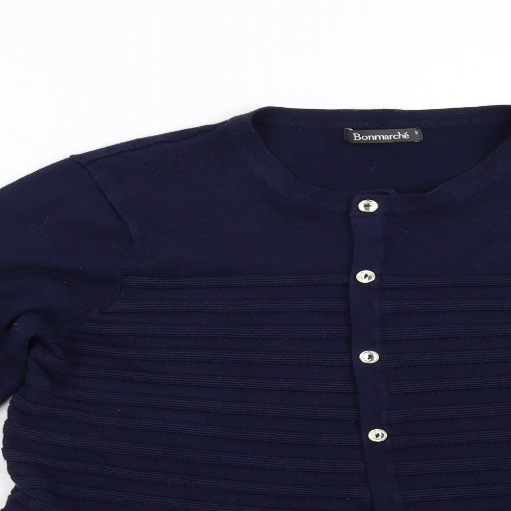 Bonmarché Womens Blue  Knit Cardigan Jumper Size M