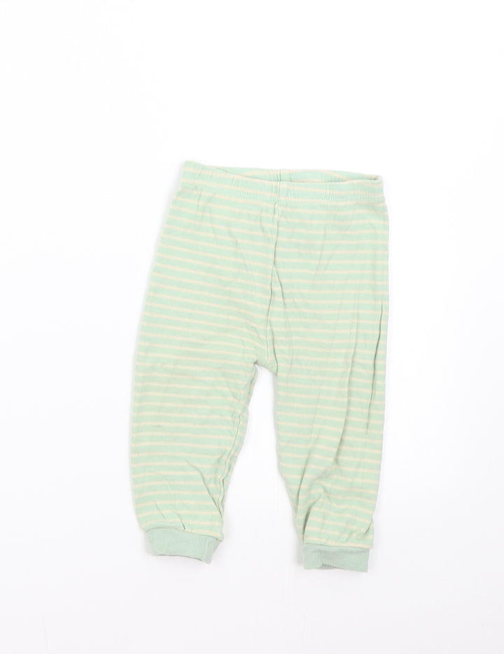 George Baby Green Striped Track Pants Trousers Size 12-18 Months