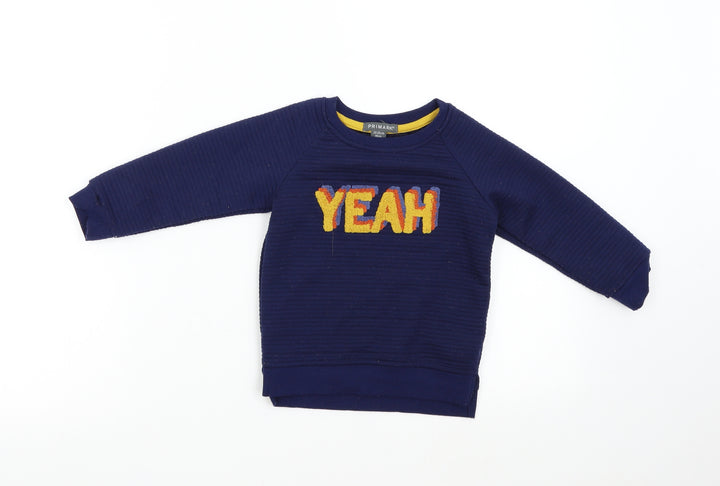 Primark Boys Blue Pullover Sweatshirt Size 2-3 Years