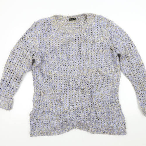Originals Womens Blue  Knit Pullover Jumper Size M