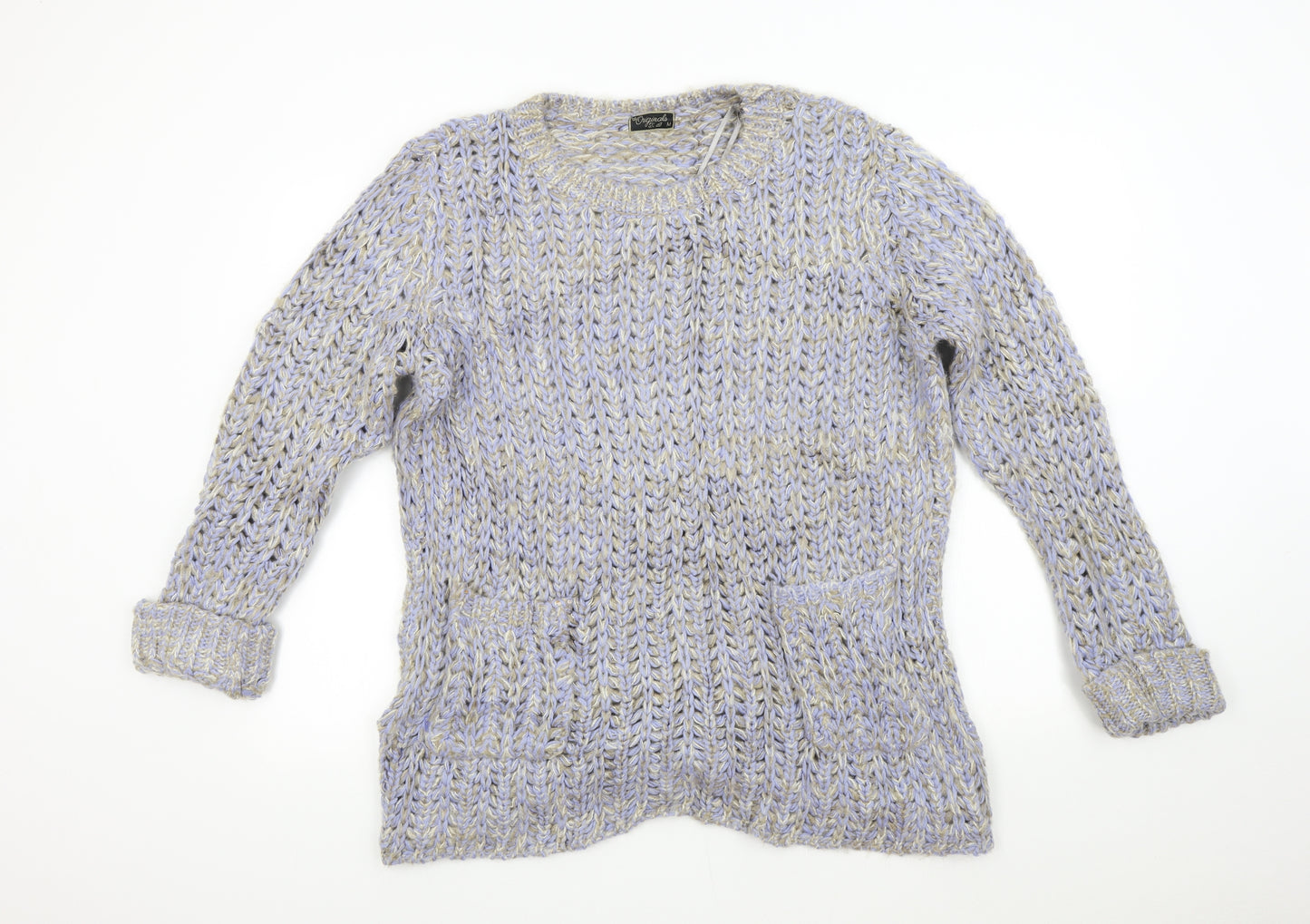 Originals Womens Blue  Knit Pullover Jumper Size M