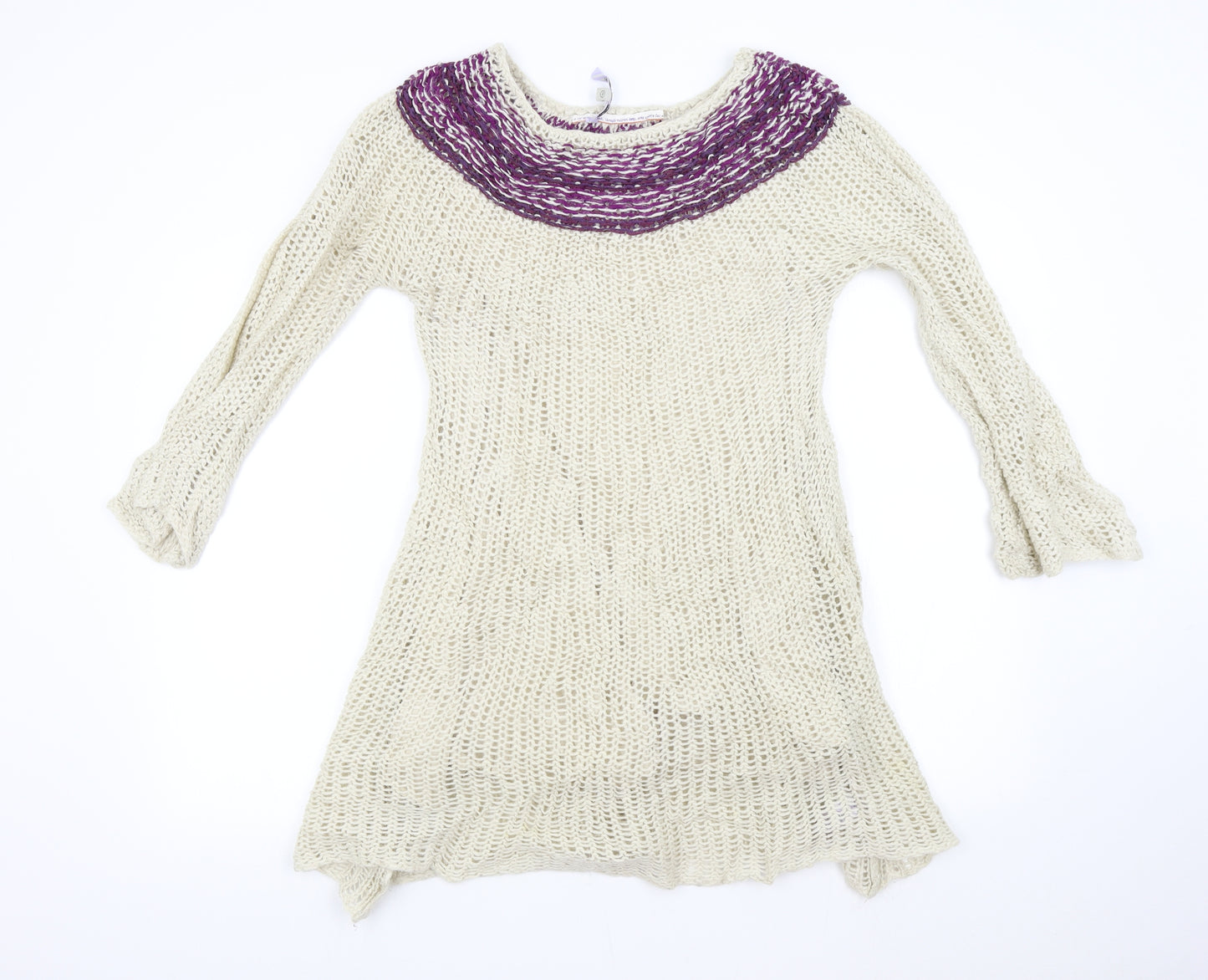 Fat Face Womens Beige  Knit Pullover Jumper Size 16
