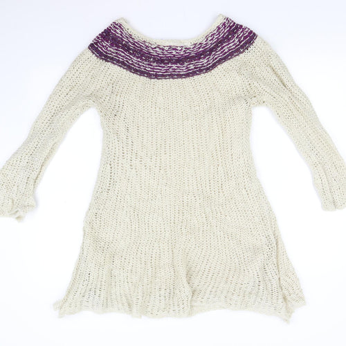 Fat Face Womens Beige  Knit Pullover Jumper Size 16