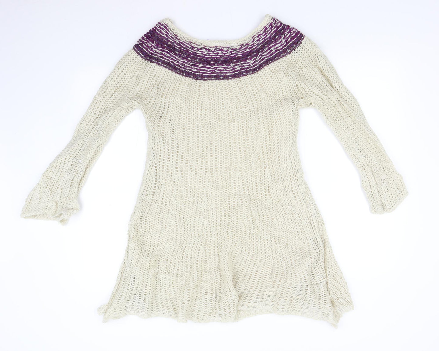 Fat Face Womens Beige  Knit Pullover Jumper Size 16