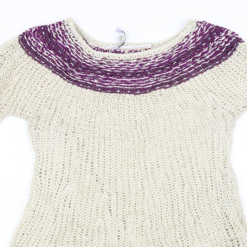 Fat Face Womens Beige  Knit Pullover Jumper Size 16