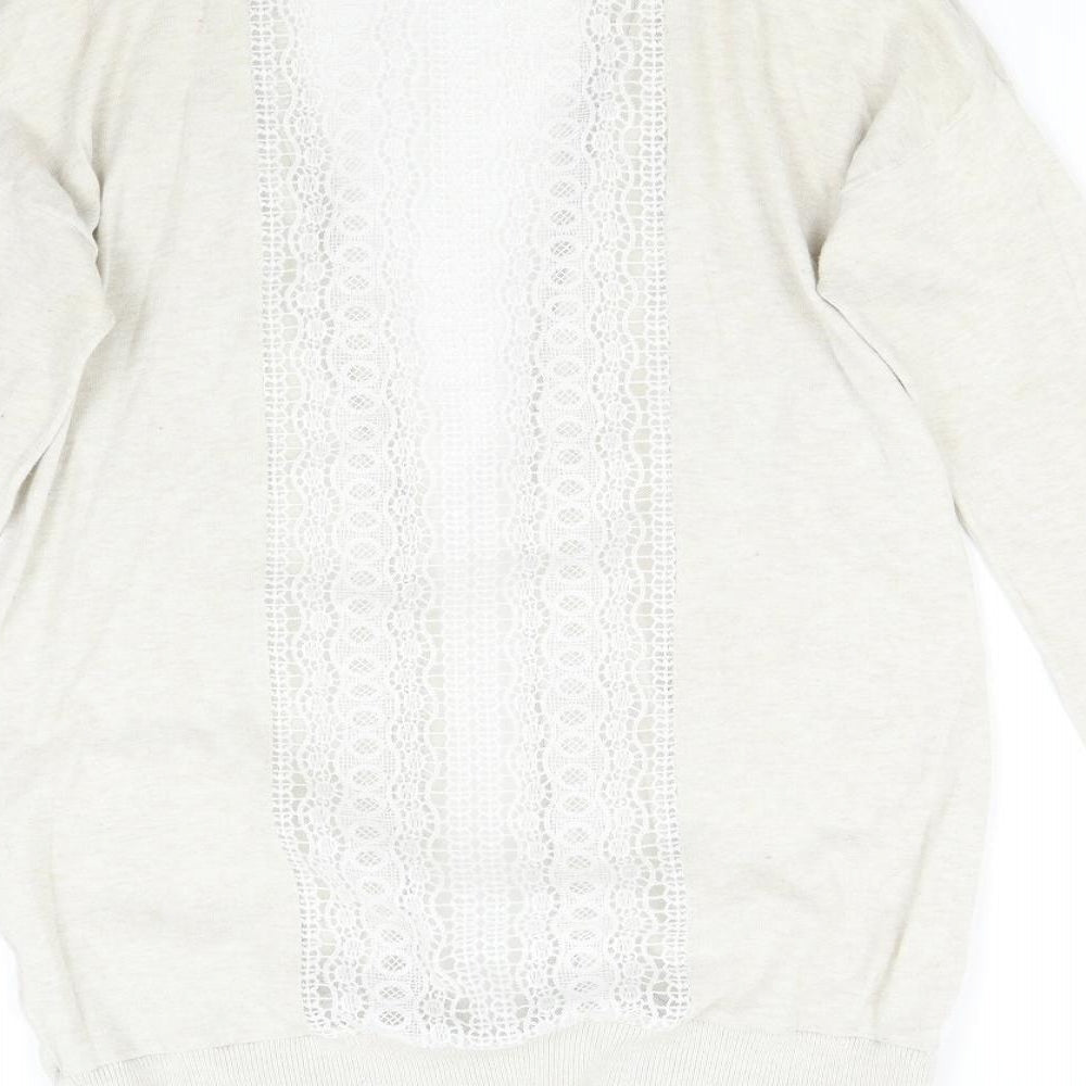 New Look Womens Beige  Knit Cardigan Jumper Size 10