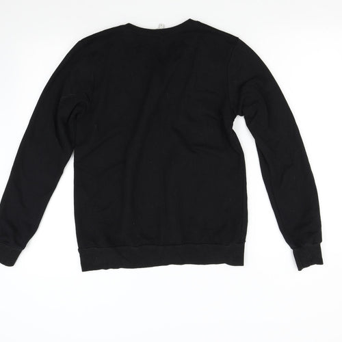 Peacocks Womens Black Floral  Pullover Sweatshirt Size 8