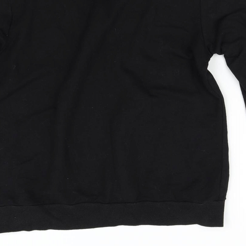 Peacocks Womens Black Floral  Pullover Sweatshirt Size 8
