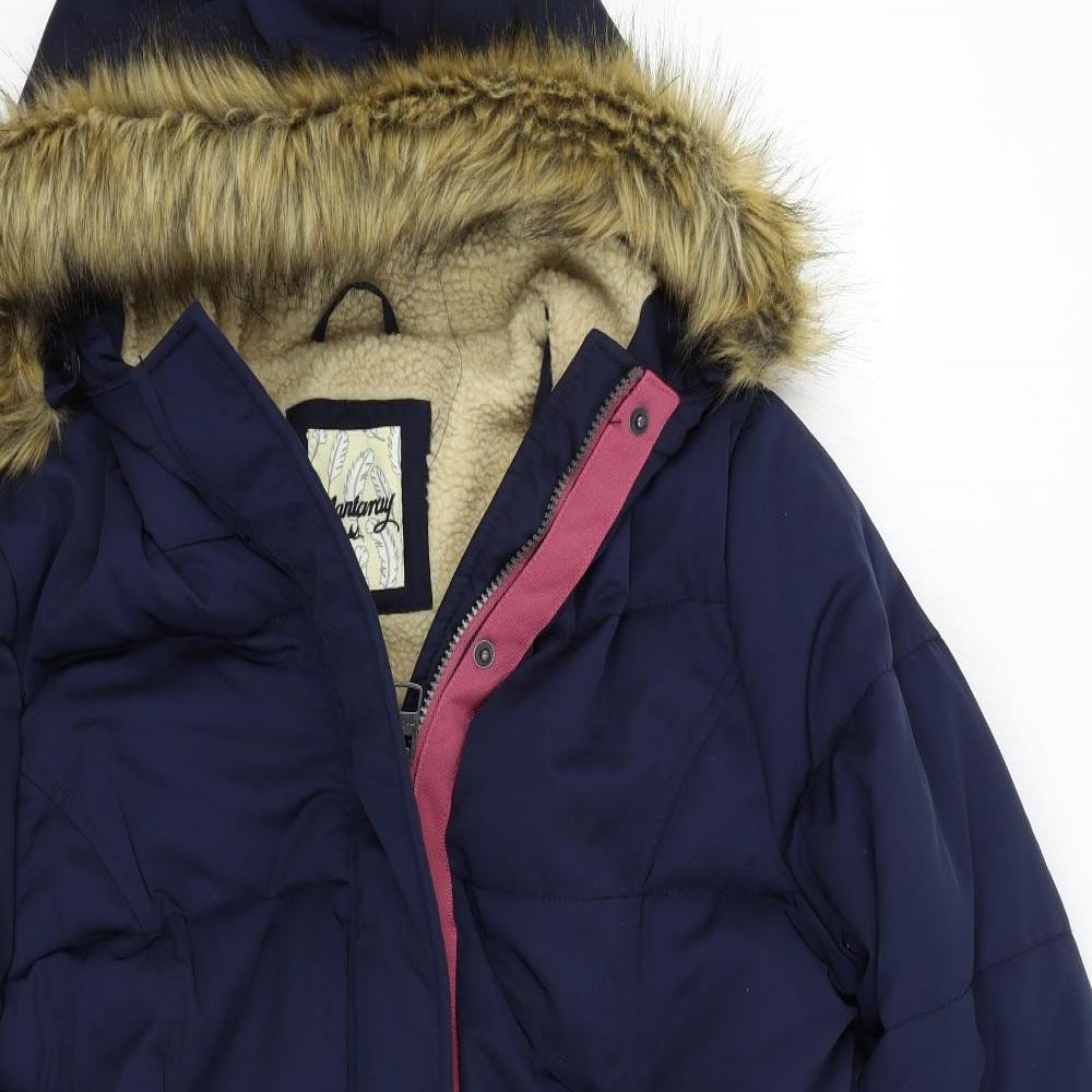 Mantaray Womens Blue   Overcoat Coat Size 14