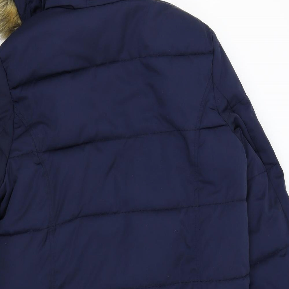 Mantaray Womens Blue   Overcoat Coat Size 14