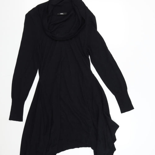 M&S Womens Black  Knit Jumper Dress  Size 12