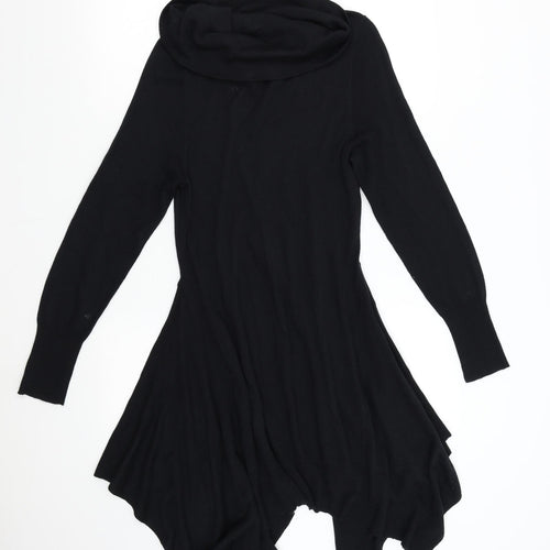 M&S Womens Black  Knit Jumper Dress  Size 12