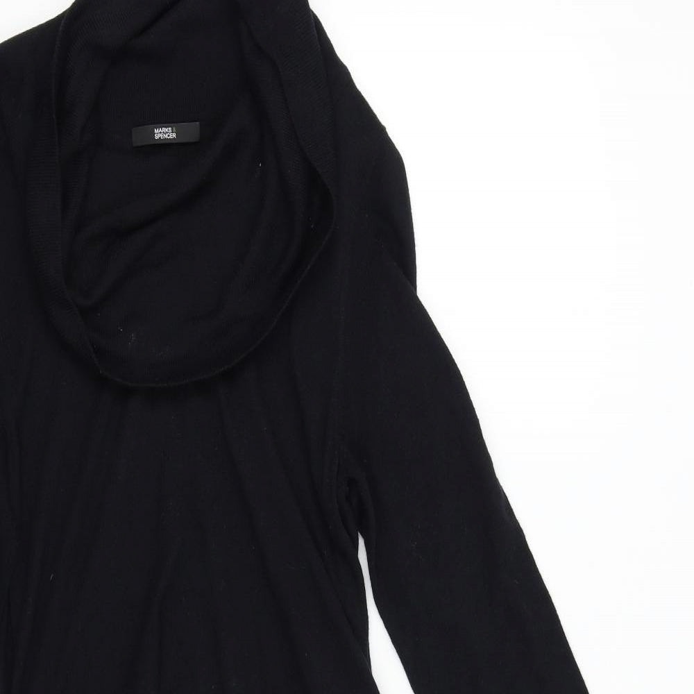 M&S Womens Black  Knit Jumper Dress  Size 12