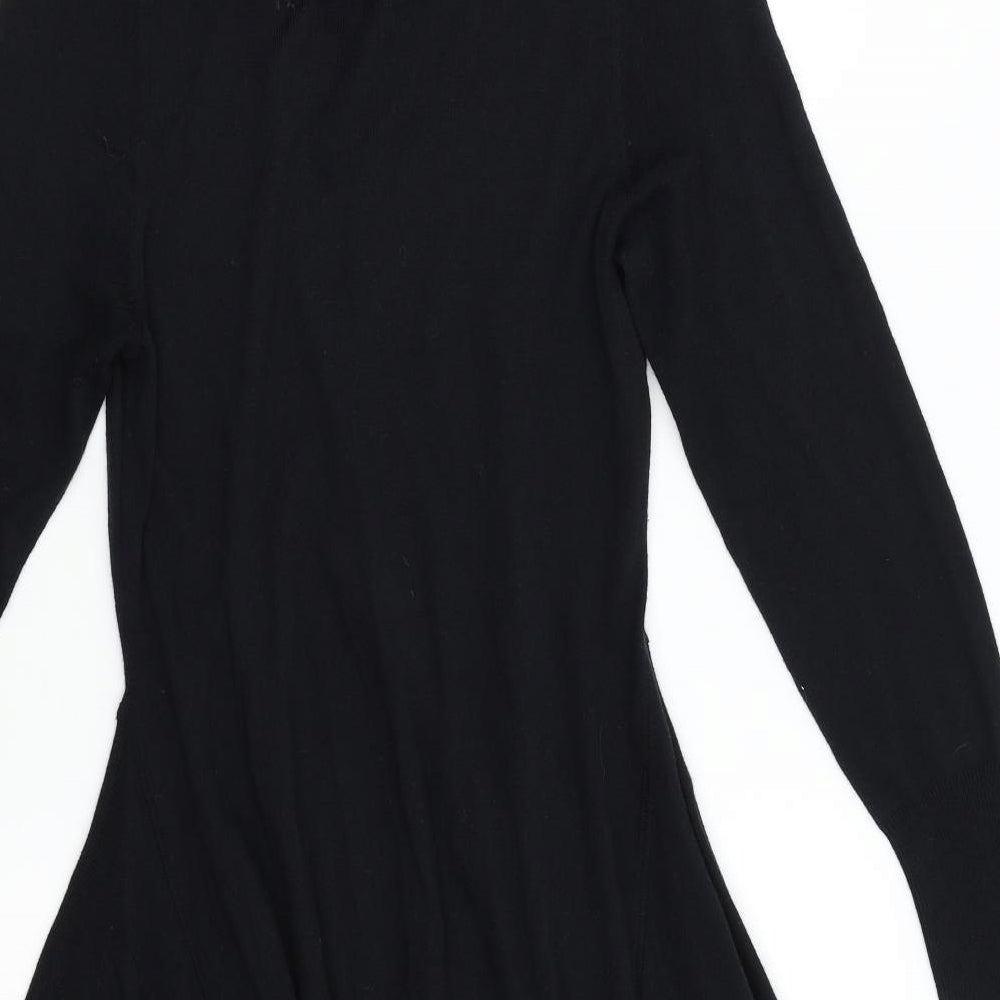 M&S Womens Black  Knit Jumper Dress  Size 12