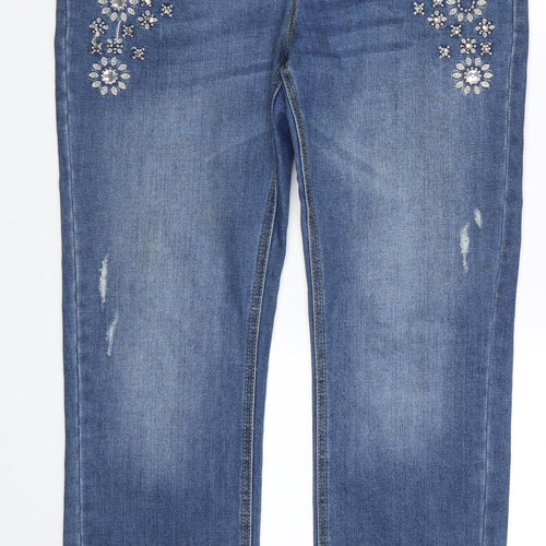 George Womens Blue  Denim Straight Jeans Size 14 L28.5 in