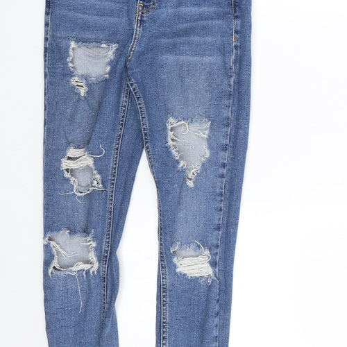 Topshop Womens Blue  Denim Skinny Jeans Size 28 L24 in