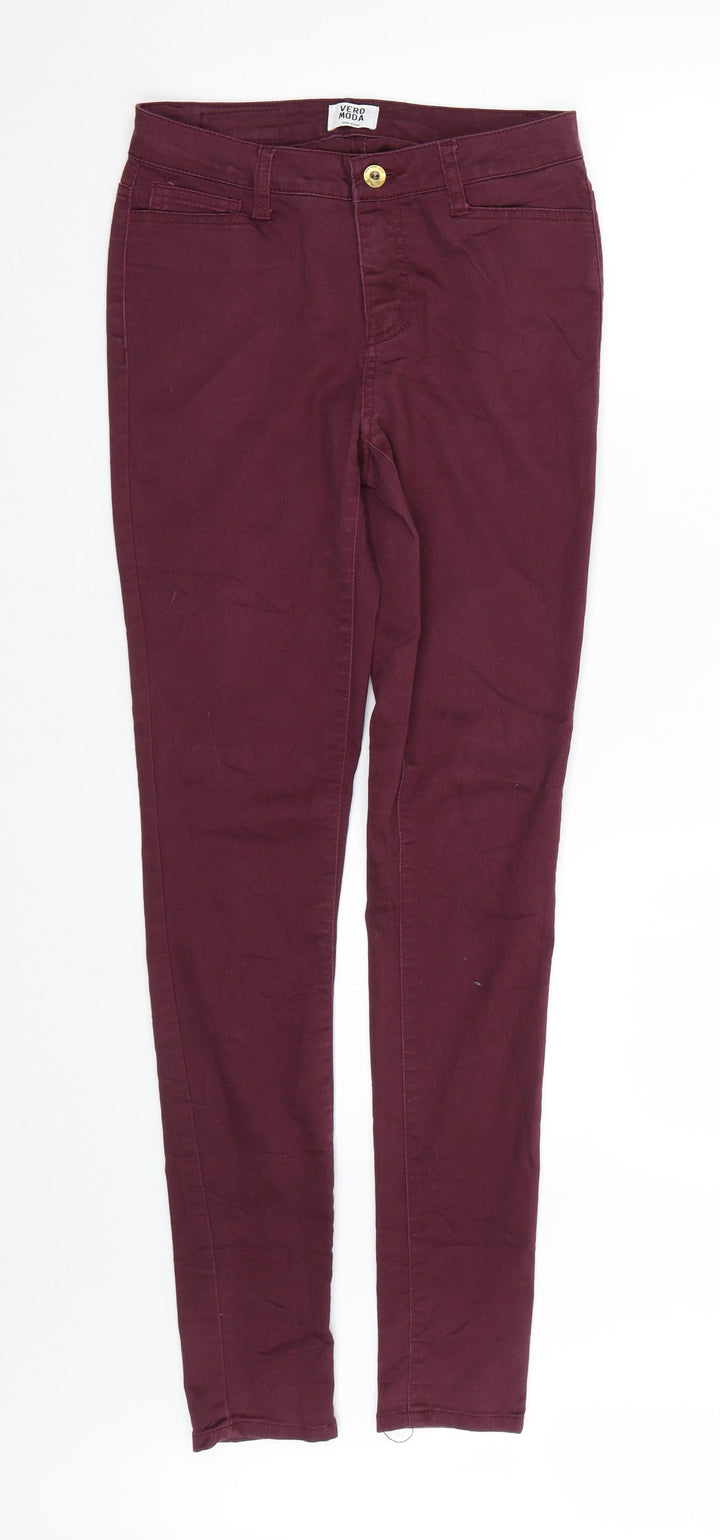 VERO MODA Womens Red  Denim Jegging Jeans Size 27 L29 in