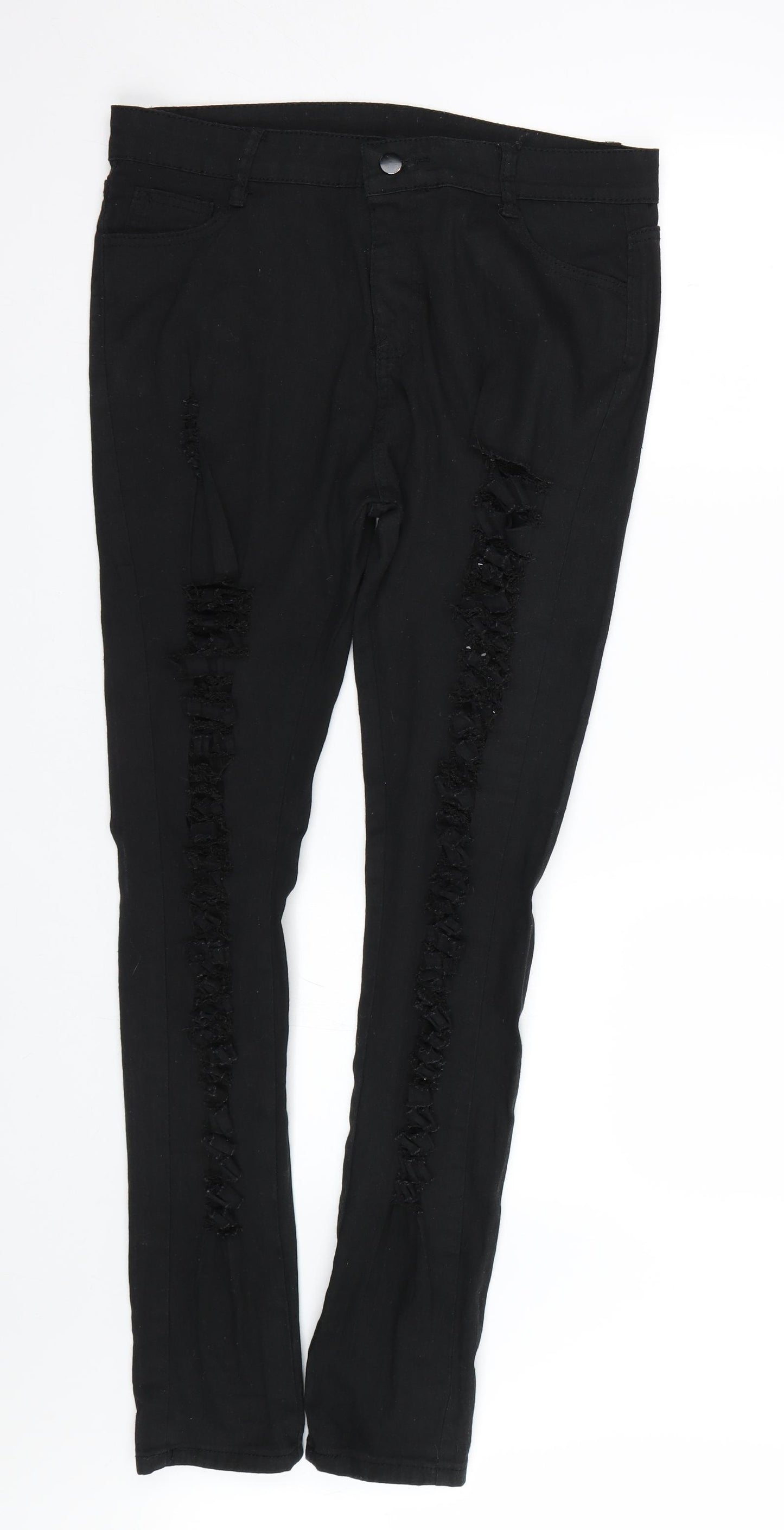 Preworn Womens Black  Denim Skinny Jeans Size XL L29 in