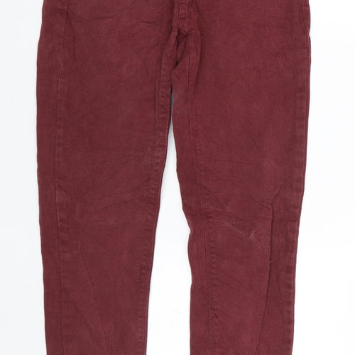 Preworn Womens Red  Denim Skinny Jeans Size 27 L25 in