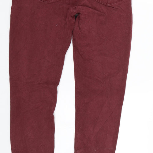 Preworn Womens Red  Denim Skinny Jeans Size 27 L25 in